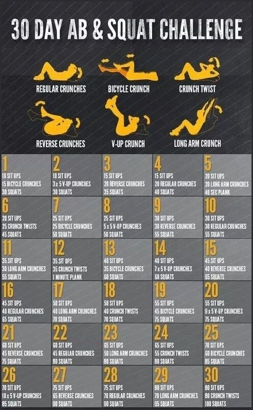 30 Day Ab & Squat Challenge