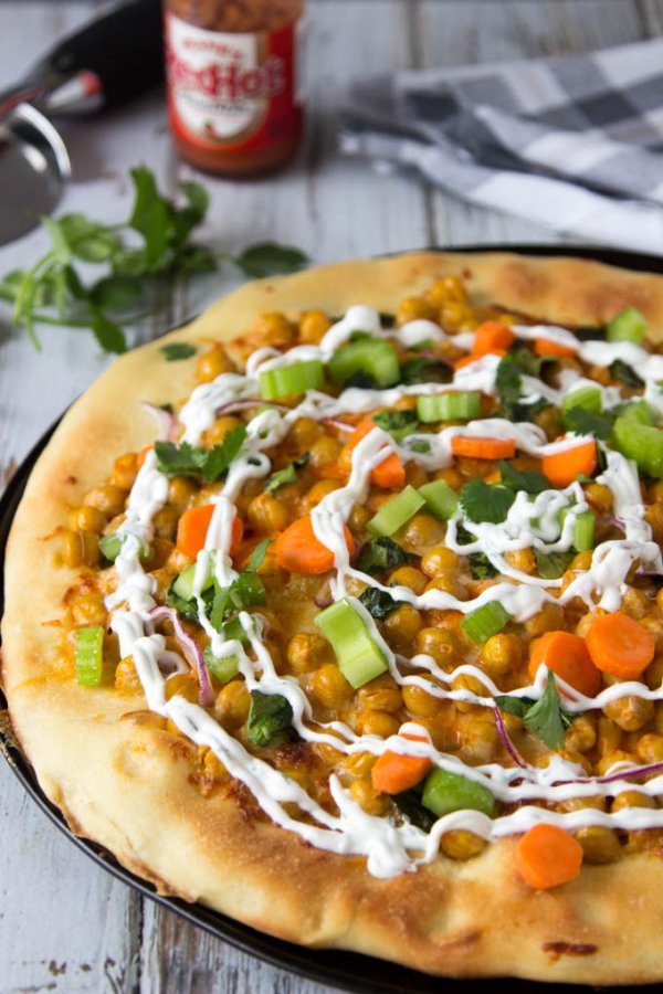 Buffalo Chickpea Pizza