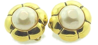 Vintage Chanel Faux Pearl Earrings