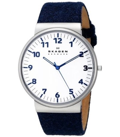 Men's Ancher Quartz 3 Hand Stainless Steel Blue Watch