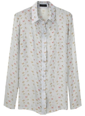 Richard Chai Love Printed Georgette Blouse