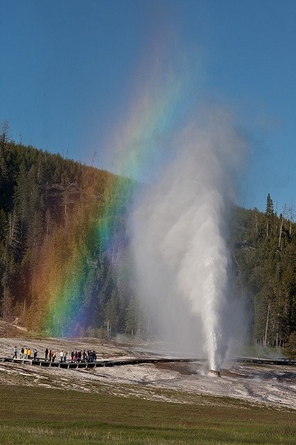 Beehive Geyser Rainbow, Yellowstone National Park, Wyoming