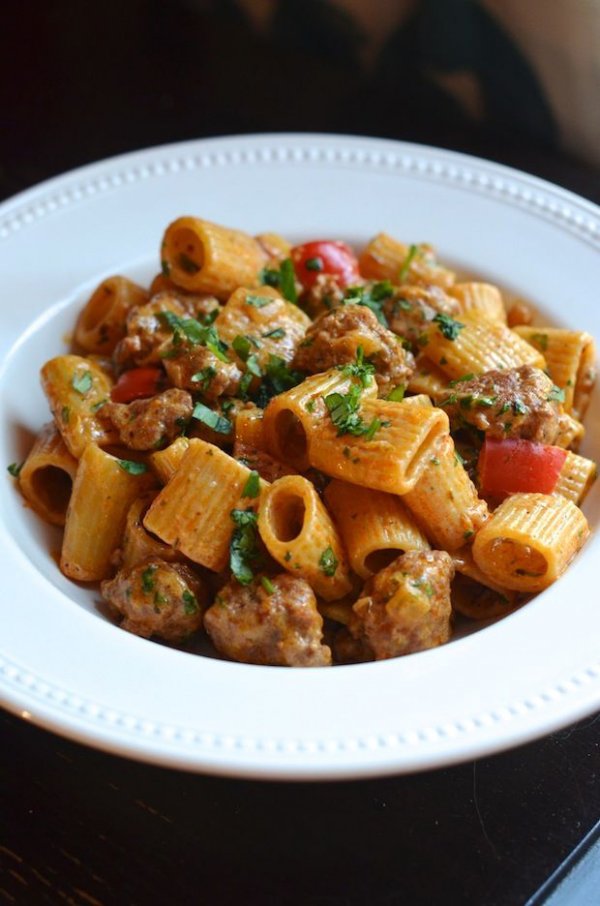 Rigatoni with Chorizo and Spicy Chipotle Cream Sauce
