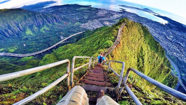 Haiku Stairs at O'ahu, Hawaii, USA