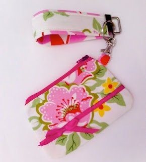 Zippered Coin Purse with Key Fob