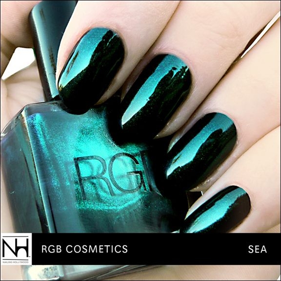 Black Base with Metallic Emerald Shimmer