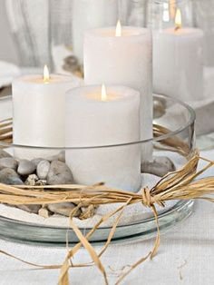 Natural Candle Arrangement