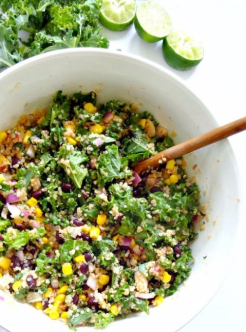 Spicy Kale and Quinoa Black Bean Salad