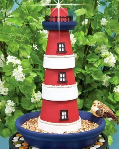 Make a Clay Pot Lighthouse