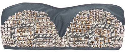 Tara Matthews Embellished Bandeau Bikini Top