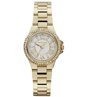 Mini Golden Stainless Steel Camille Three-Hand Glitz Watch