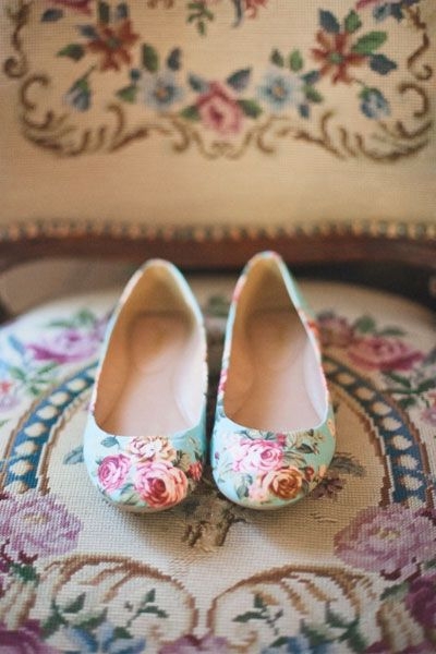 Bright Floral Flats