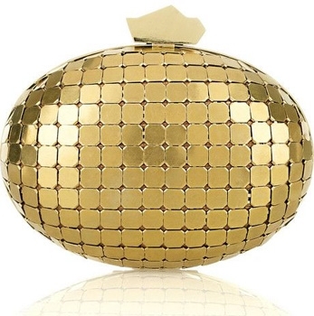 Lanvin Minaudiere Metal Oval Clutch