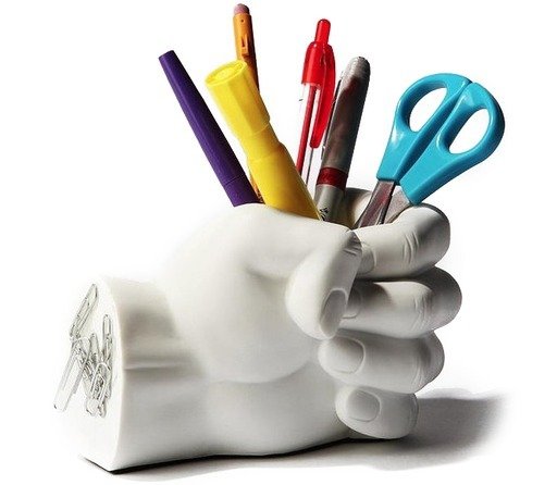 Desktop Madness Series Hand Pen Holder with Magnetic Back