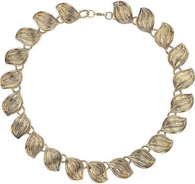 Topshop Etched Leaf Collar Necklace