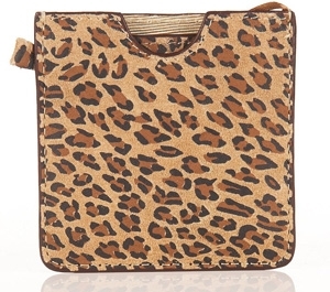 Topshop Leather Leopard Print Handbag Mirror