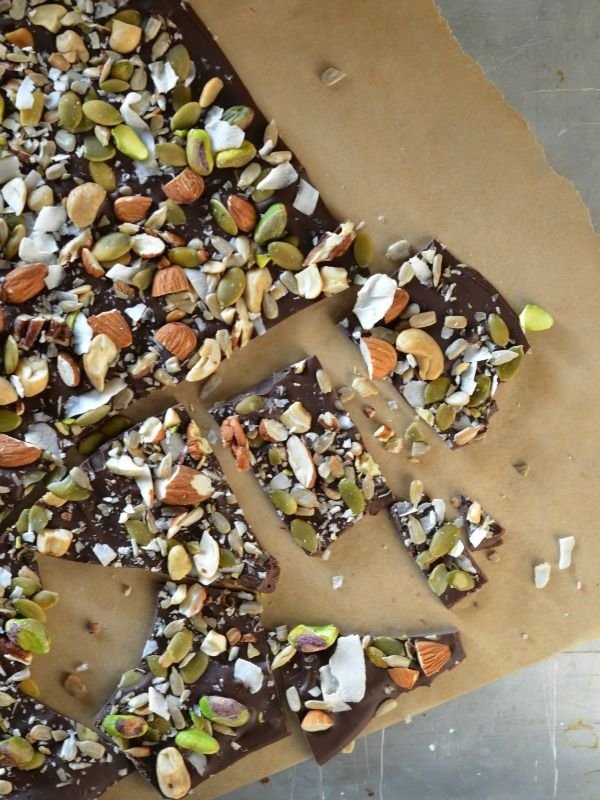 Salted Trail Mix Chocolate Bark