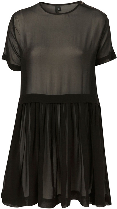 Topshop Black Sheer Oversized Dress by Boutique