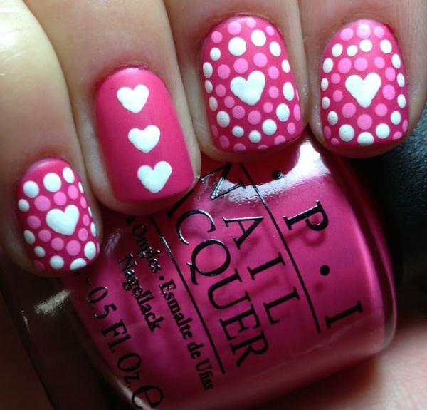 Pink and White Heart and Polka Dot