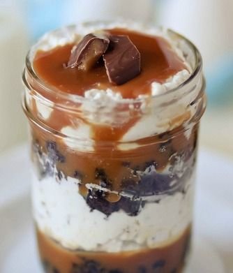 Heath Bar Salted Caramel Brownie Trifles