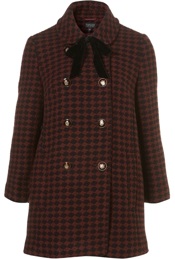 Diamond Tweed Velvet Tie Coat