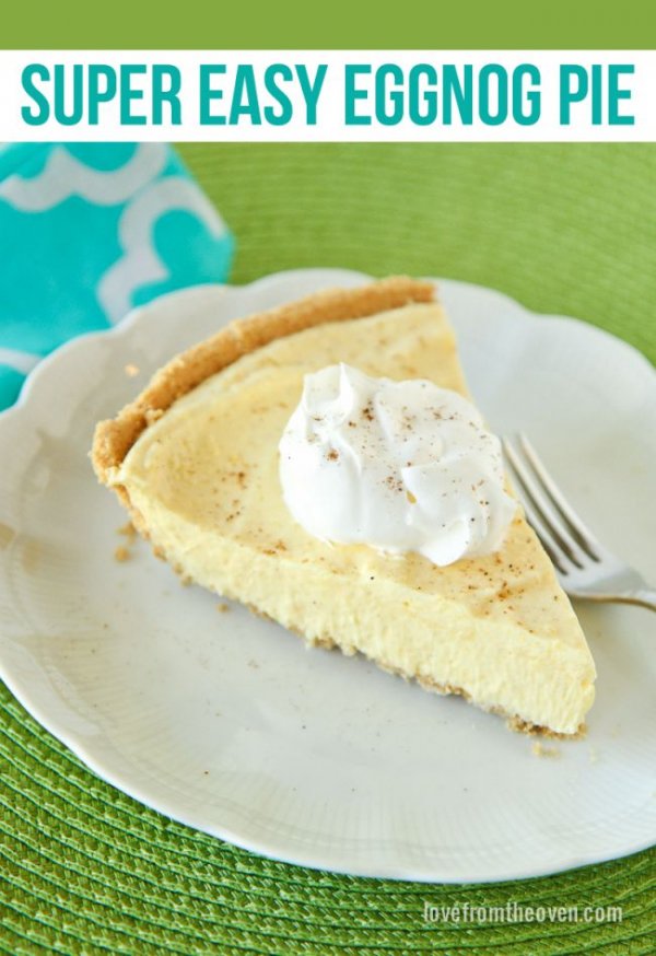 Super Easy Eggnog Pie