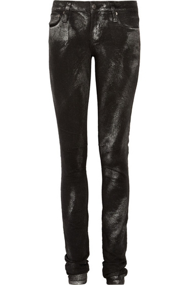 Helmut Lang Metallic Skinny Jeans