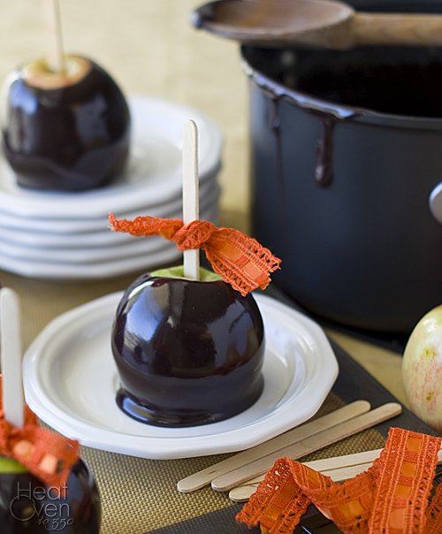 Black Licorice Caramel Candy Apples