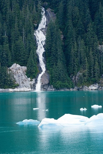 Tracy Arm Fjord Waterfall