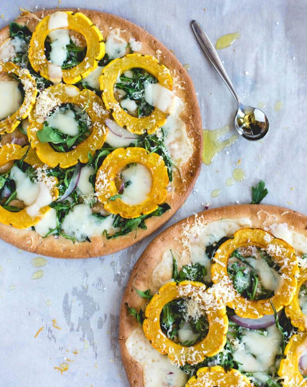 Winter White Pizza with Delicata Squash & Gouda Cheese