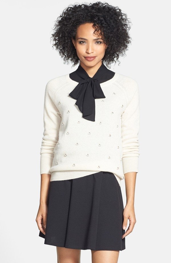 Embellished Cashmere Sweater by Halogen