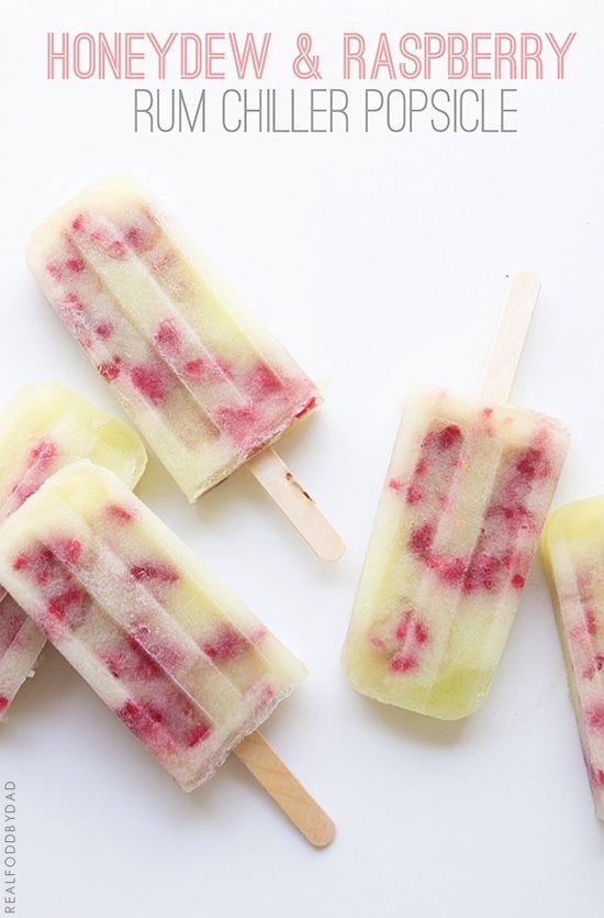 Honeydew & Raspberry Rum Chiller Popsicles