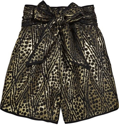 Thread Social Jacquard Bow-Belt Shorts