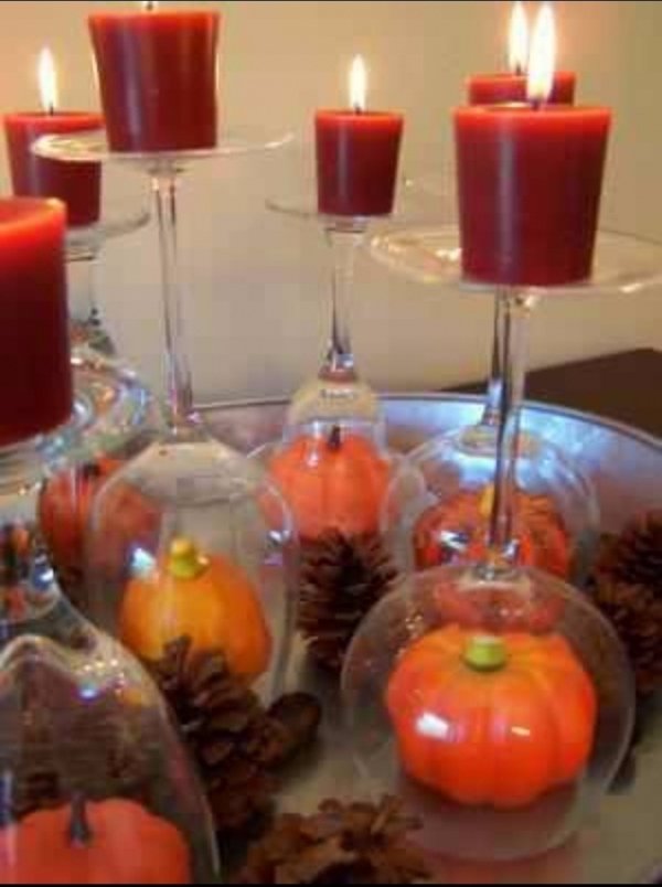 Wine Glass Candle Holder