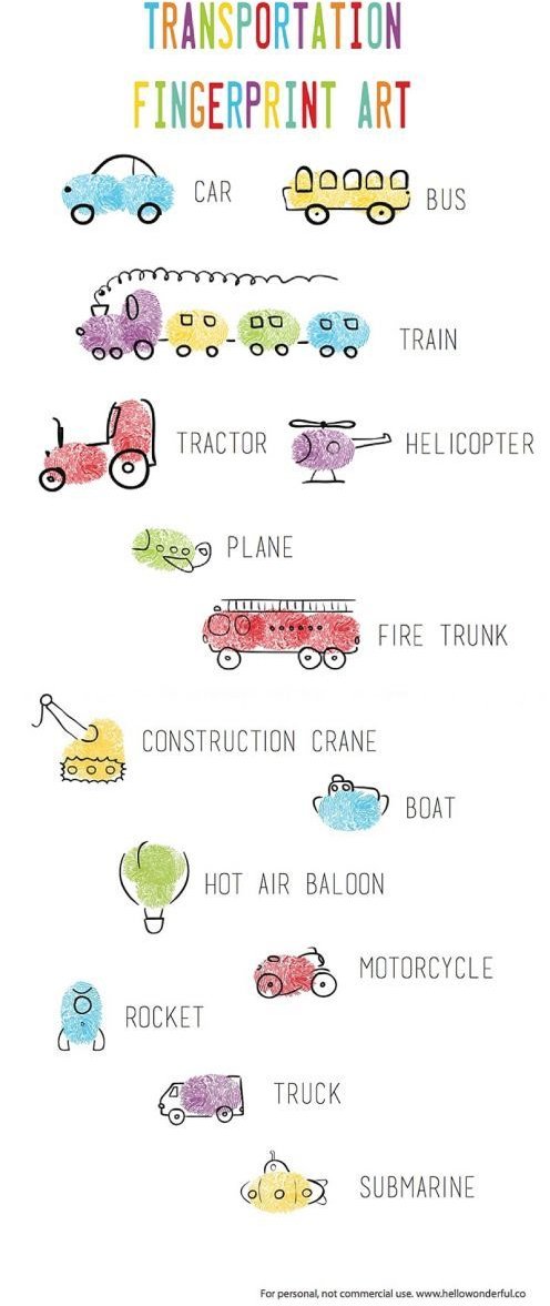 Transportation Vehicles Fingerprint Art