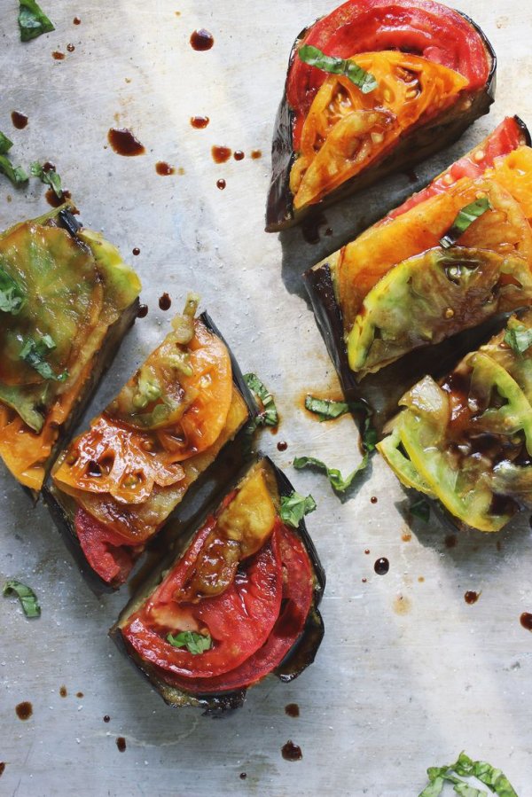 Roasted Eggplant and Heirloom Tomatoes