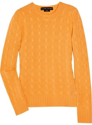 Ralph Lauren Black Label Cable Knit Cashmere Sweater