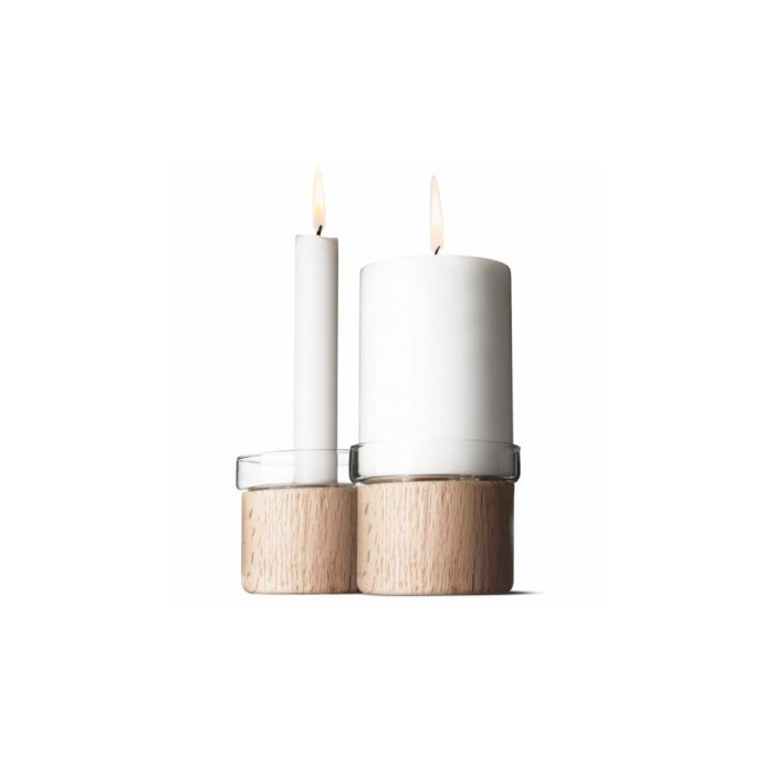 Menu Limited Edition 2-Pack Chunk Oak Candle Holder