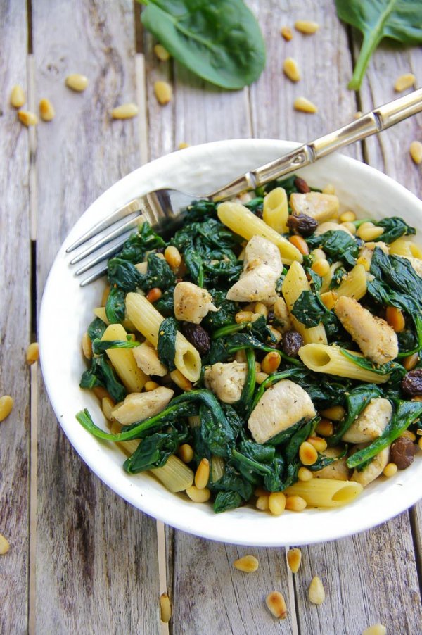 Spinach Chicken Pasta Salad