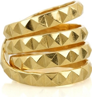 Daisy Knights 22-Karat Gold-Vermeil Studded Ring