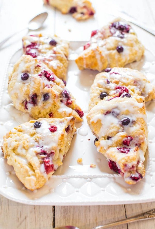 Glazed Mixed Berry Scones