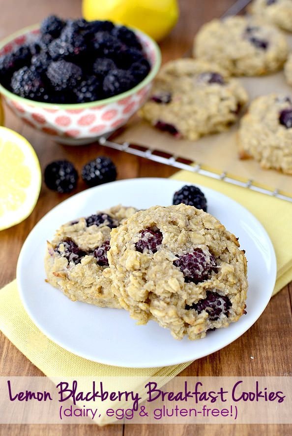 Lemon Blackberry Breakfast Cookies