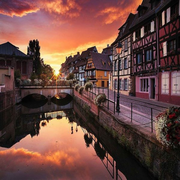 Little Venice, reflection, water, sky, pink,