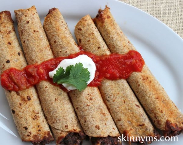 Skinny Black Bean Flautas