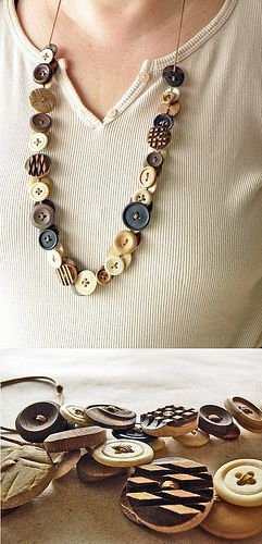 Long Button Necklace