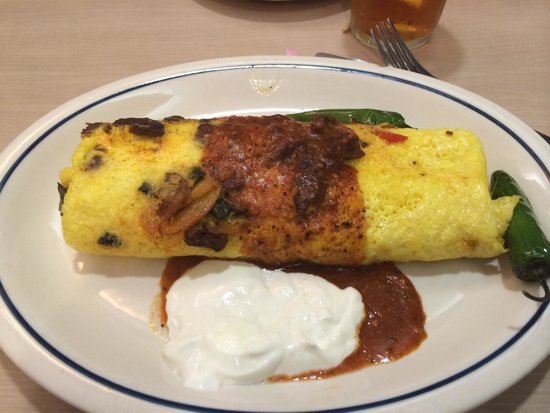 IHOP Chorizo Fiesta Pancakes and Omelet