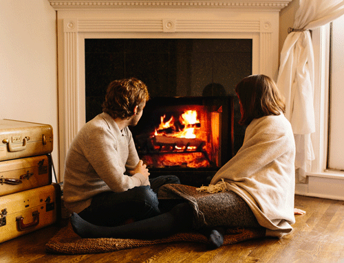 Cuddling by the Fireplace