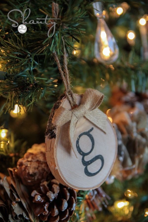 Birch Initial Ornaments