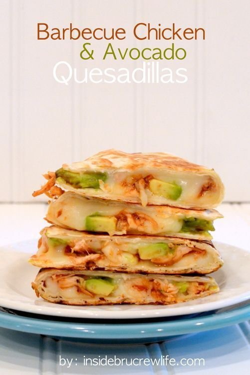 BBQ Chicken Avocado Quesadillas