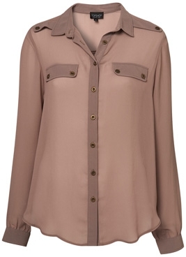 Topshop Chiffon Military Shirt